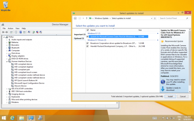 ...der Rest kommt mit dem ersten Windows Update und installiert sich automatisch. (Screenshot: Golem.de)