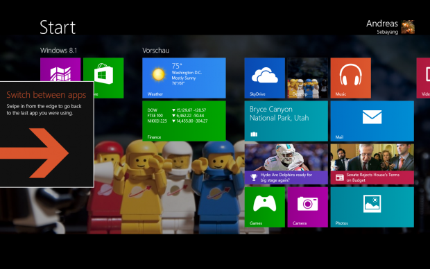 Startbildschirm mit Hilfestellung (Screenshot: Golem.de)