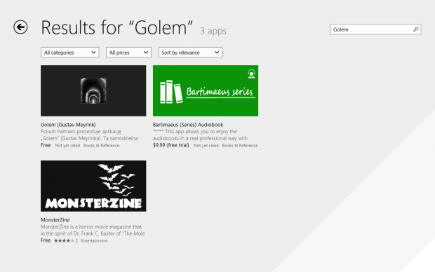 Im Windows-Store unserer RTM-Version fehlten die drei Punkte noch. (Screenshot: Golem.de)