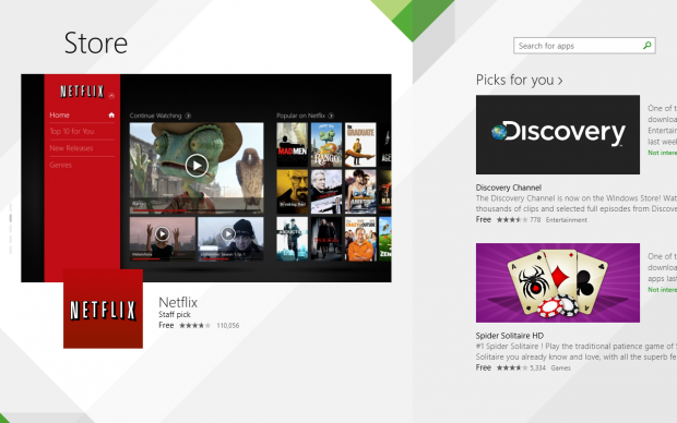 Der Shop wurde mit dem Redesign deutlich verbessert. Er sieht jetzt nicht mehr so lieblos wie das Windows-8-Pendant aus. (Screenshot: Golem.de)