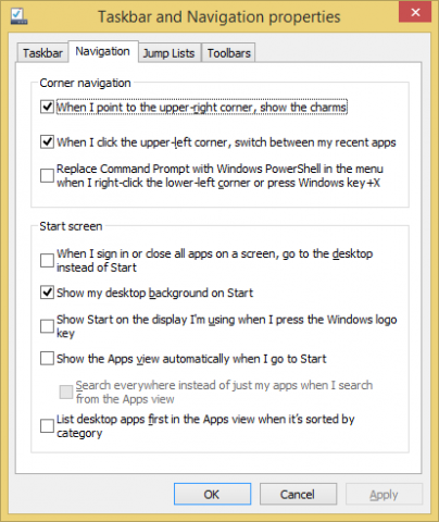Ein ganzes Tab in den Taskleistenfunktionen, um Windows-8-Funktionen zu verstecken. Wer will, kann damit einigermaßen nah an die Bedienung von Windows 7 herankommen. (Screenshot: Golem.de)