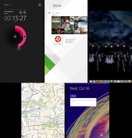 Per Drag-and-Drop lassen sich die Apps zwischen den Bildschirmen tauschen.(Screenshot: Golem.de)