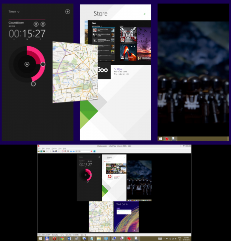 Bei 1.920 Pixeln in der Breite ist bei drei Apps schluss. Die vierte muss entweder auf den Primärbildschirm oder eine obere App ersetzen. (Screenshot: Golem.de)