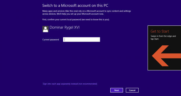 Microsoft legt Nutzern nahe, lokale Accounts zu Microsoft-Accounts umzudefinieren. (Screenshot: Golem.de)