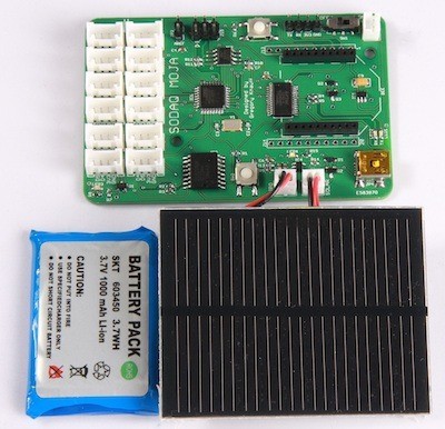 Das Sodaq Moja mit Solarzellen und Akku