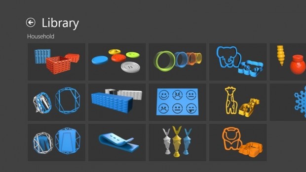 Der Teilekatalog im 3D Builder (Bild: Microsoft)