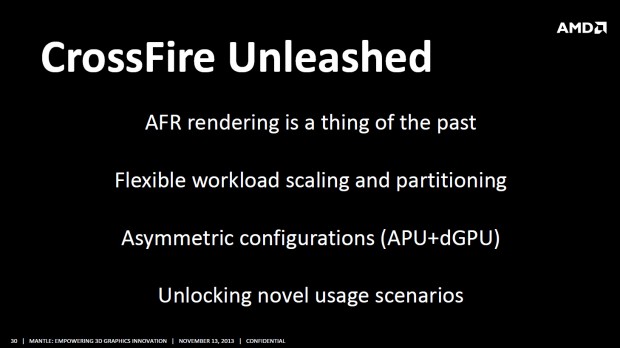 Crossfire mit AFR sei durch Mantle Geschichte, die Skalierung soll flexibler ausfallen. (Bild: AMD)