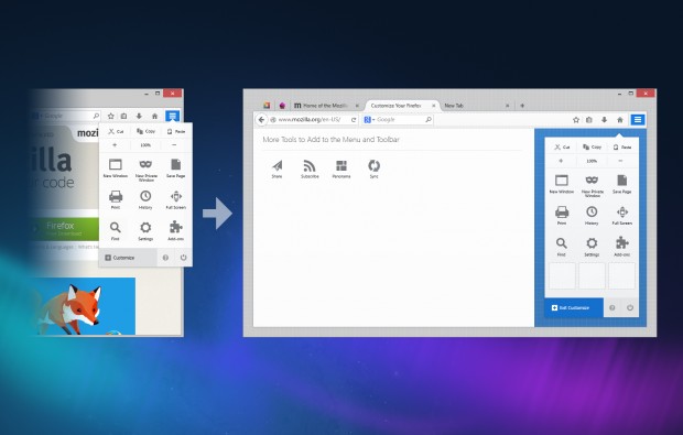 Wechsel in den Customize-Modus (Bild: Mozilla)