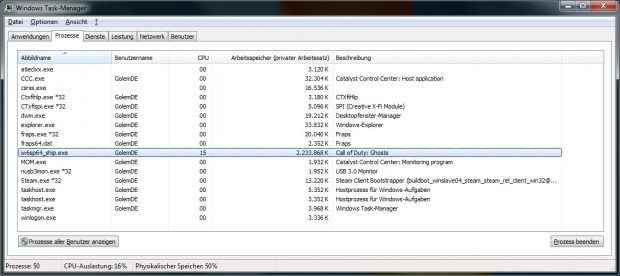 Die 64-Bit-Ausführungsdatei von CoD Ghosts im Verlauf der zweiten Mission (Screenshot: Marc Sauter/Golem.de)