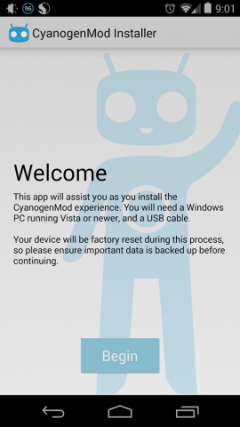 Installer für Cyanogenmod (Bild: Cyanogenmod)