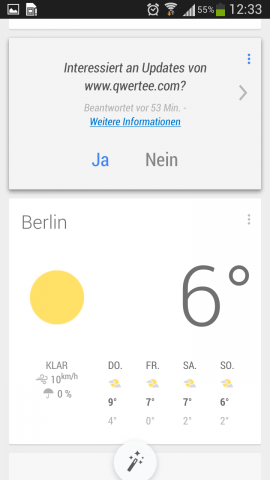 Auch die Direkteinstellungen der Karten sind jetzt im Frageformat. (Screenshot: Golem.de)