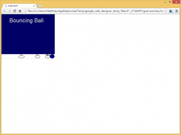 Die zweite Seite gleitet nach Beendigung der Animation in das Bild.