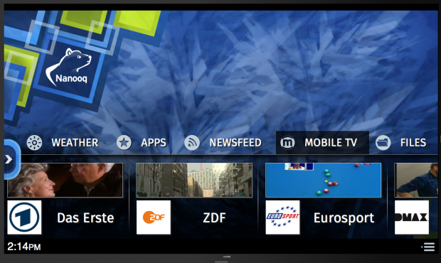 Nanooq-Bedienoberfläche auf einem 7-Zoll-Tablet (Bild: Net Mobile)