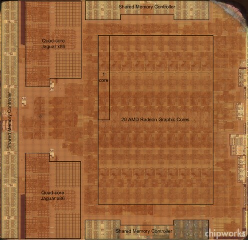 Das Die der Playstation 4 (Bild: Chipworks)