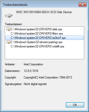 Keine proprietären Treiber, sondern die von Windows und Intels RST-Software für den Sata-Controller.