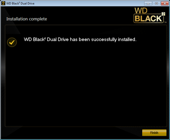 WDs Installationsprogramm nach getaner Arbeit.
