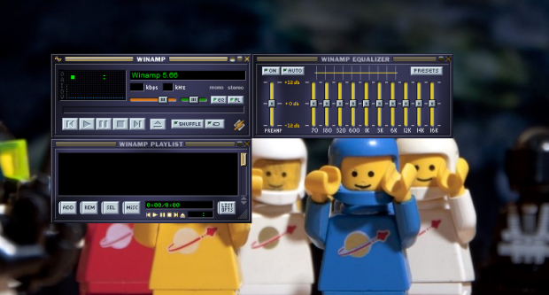 Winamp mit Playlist und Equalizer. (Screenshot: Golem.de)