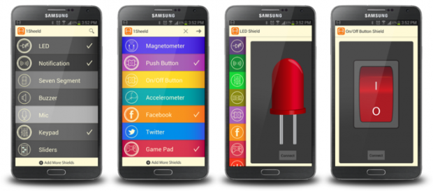 Die Software-Shields, die die bereits in der Android-App integriert sind.