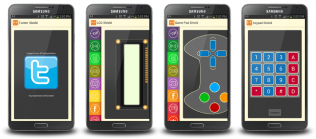 Die Software-Shields, die die bereits in der Android-App integriert sind.