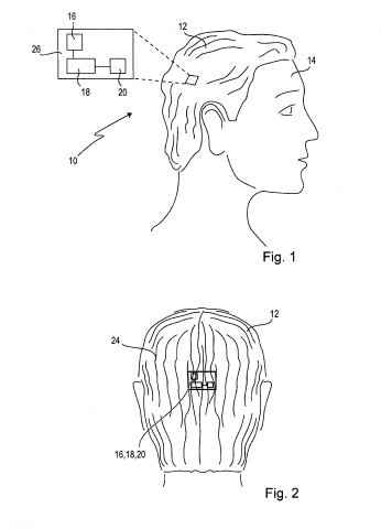 Sony Smartwig (Bild: US-Patent- und Markenamt)