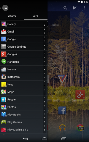 Action Launcher 2.0 mit eingeblendetem Quickdrawer (Bild: Chris Lacy)