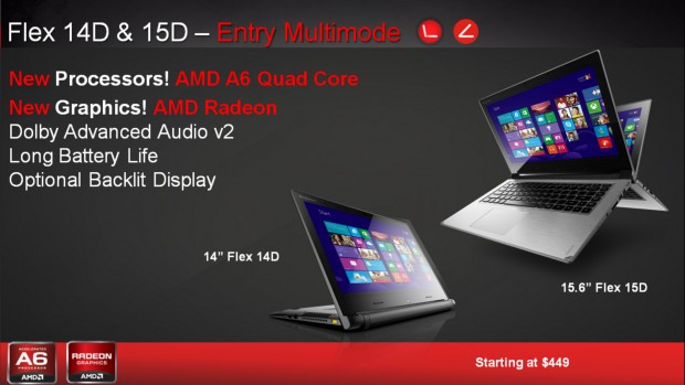 Ein D-Suffix kennzeichnet die AMD-Versionen der Flex-Modelle. (Bild: Lenovo)