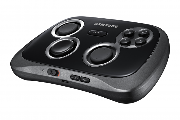 Das Gamepad hat zwei Analogsticks, ein Steuerkreuz, vier Aktionstasten und zwei Schultertasten. (Bild: Samsung)
