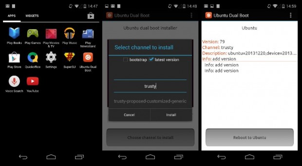 Dual-Boot-App für Ubuntu und Android (Bilder: Canonical)