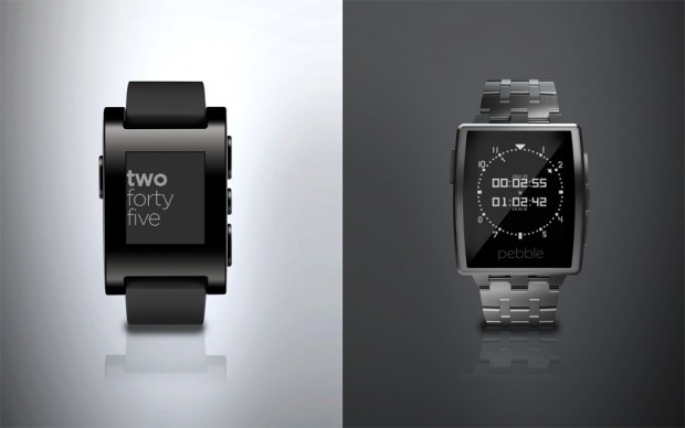 Die Original-Pebble (l.) und die Pebble Steel (Bild: Pebble)