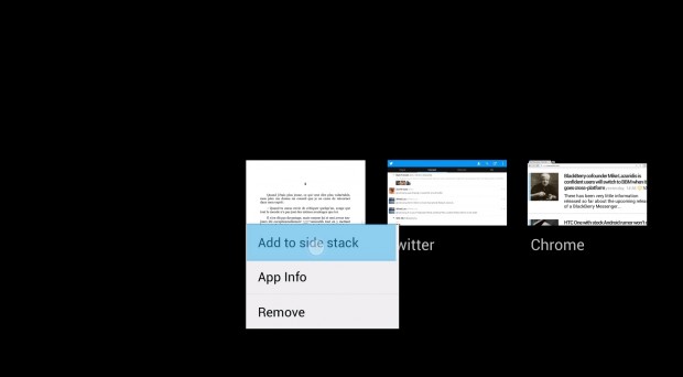 Die Apps, die der Nutzer parallel verwenden will, werden über die Übersicht der zuletzt verwendeten Programme ausgewählt. (Bild: Omni ROM/Screenshot: Golem.de)