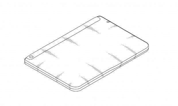 Das Tablet kann in der Mitte zusammengefaltet werden. (Bild: Samsung/USPTO)