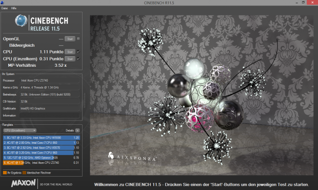 Gleitkomma-Berechnungen liegen dem Atom-Chip nicht sonderlich gut. (Screenshot: Marc Sauter/Golem.de)