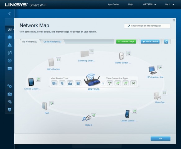 Network-Maps-Software des WRT1900AC
