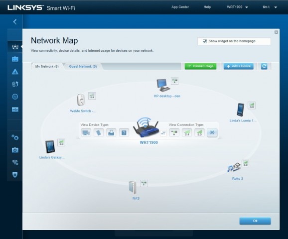 Network-Maps-Software des WRT1900AC
