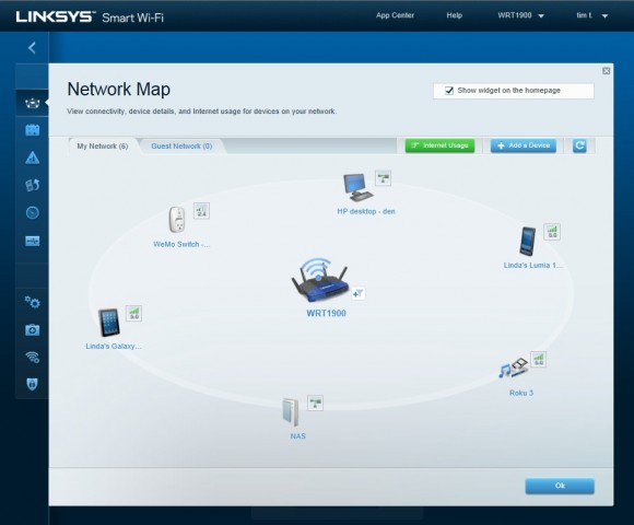 Network-Maps-Software des WRT1900AC