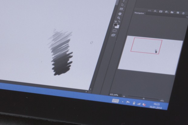 Die Druckempfindlichkeit des Stiftes (Foto: Nina Sebayang/Golem.de)