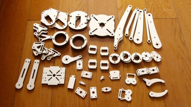 Die Bauteile sind mit dem Laser ausgeschnitten. (Foto: Ufactory)