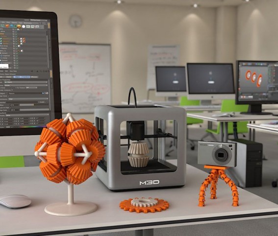 Der 3D-Drucker zeichnet sich unter anderem durch sein geringes Gewicht und seinen niedrigen Preis aus. (Foto: M3D)