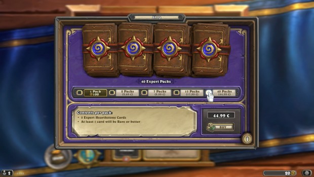 Spieler können im Shop 40 Booster-Packs für 45 Euro kaufen.