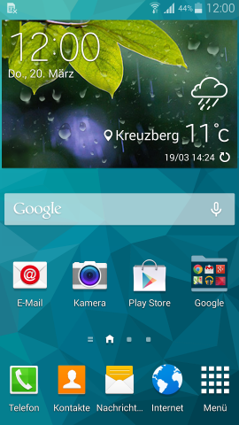 Samsungs Touchwiz-Oberfläche unterscheidet sich optisch kaum von der des Galaxy S4. (Screenshot: Golem.de)