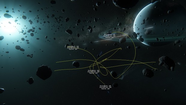 Das Dogfight-Modul von Star Citizen im Debug-Modus. (Bilder: Cloud Imperium Games)
