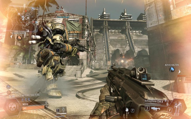 Wenn unsere Gesundheit leidet, sehen wir das an den Einfärbungen am Bildschirmrand. (Screenshot: Golem.de)