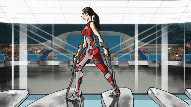 ... oder von Exoskeletten absolvieren einen Hindernisparcours. (Bild: D’Arc. Studio Associates Architects)