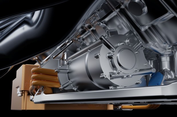 ... und zwei Elektromotoren, hier die MGU-K. (Bild: Mercedes)