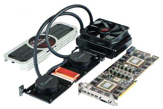 Zerlegte 295X2 mit zwei Pumpen (Bild: AMD)