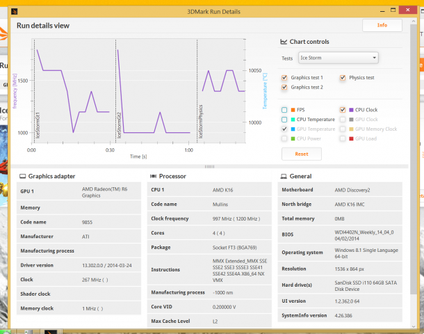 Einzelergebnisse und Daten des Mullins-Tablets (Screenshots: Golem.de)