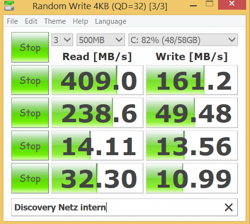 Die Sata-SSD von Sandisk ist für ein Tablet sehr schnell. (Screenshots: Golem.de)