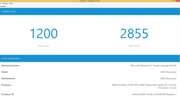 Geekbench 3 64 Bit im Netzbetrieb (Screenshots: Golem.de)