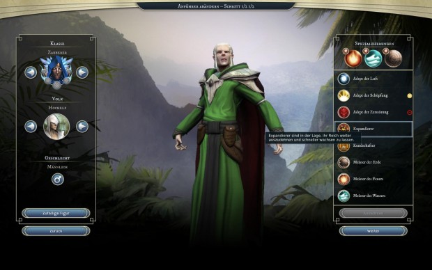Aus mehreren Klassen und V&ouml;lkern erstellt der Spieler seine Anf&uuml;hrer. (Screenshot: Golem.de)