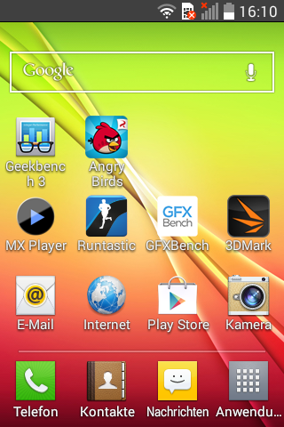 LG liefert das L40 mit Android in der aktuellen Version 4.4.2 aus, wor&uuml;ber eine eigene Benutzeroberfl&auml;che installiert. (Screenshot: Tobias K&ouml;ltzsch/Golem.de)